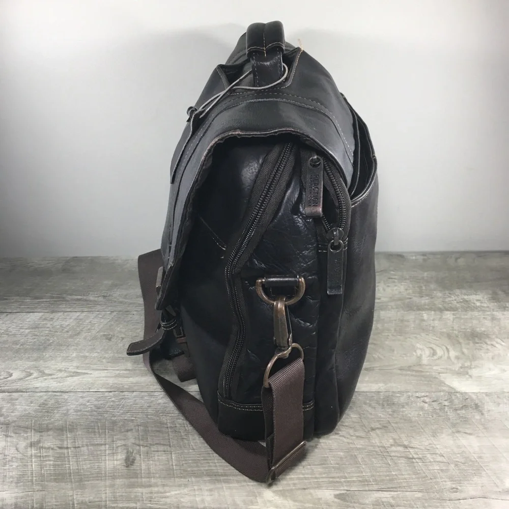 Reaction Kenneth Cole Show Business Leather Briefcase Laptop Shoulder Flap Bag